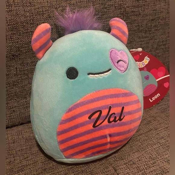 Custom Squishmallow 6 Inch Plush with Name added - Blue Monster Leon - Picture 3 of 4